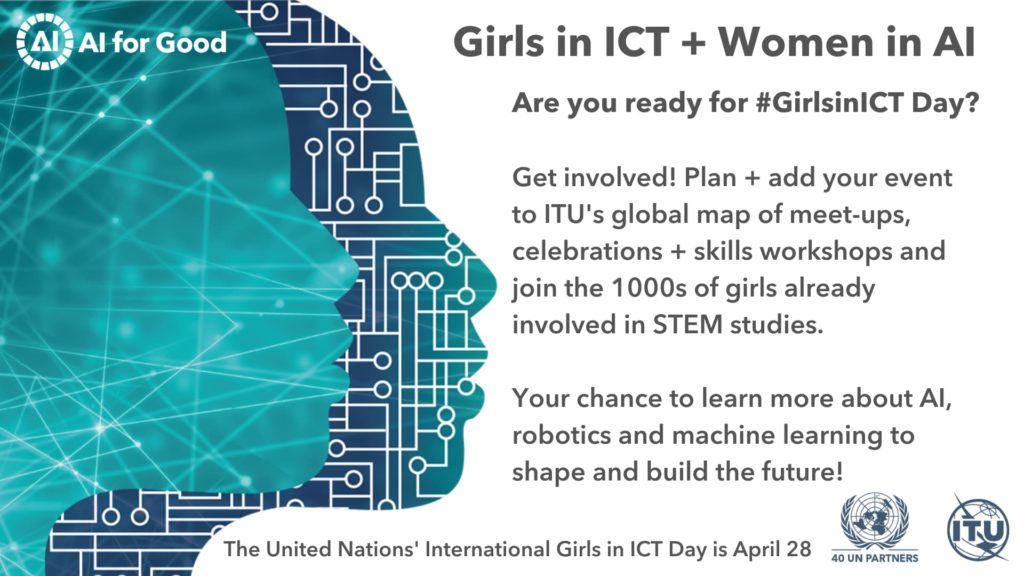 Graphic Image for Girls in ICT and Women in AI describing the event