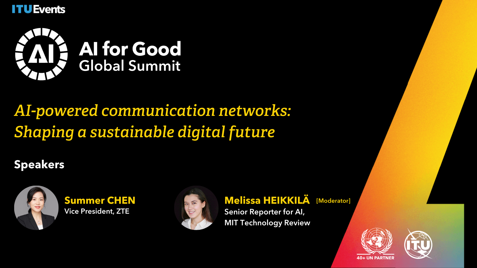 (Replay) AI-powered communication networks: Shaping a sustainable digital future