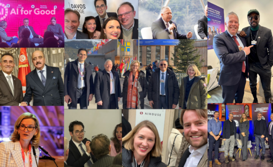 Picture collage of ITU's engagements at WEF Davos 2025